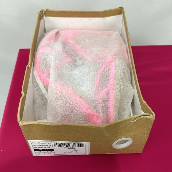 Elisabet Tang Fluorescent Pink 4.3” High Stilettos Sandals, Sexy Strappy  8.5 - Picture 12 of 12